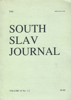 The South Slav Journal 16/1-2 (59-60)/1995
