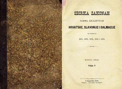 Sbirka zakonah sabora kraljevinah Hrvatske, Slavonije i Dalmacije od godinah 1871., 1872., 1873., 1874. i 1875. II.