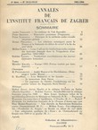 Annales de L'institut francais de Zagreb. 2e Serie. 10-11-12-13/1961-64