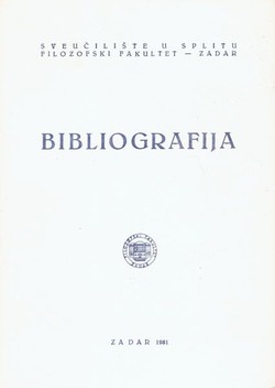 Bibliografija radova nastavnika i suradnika Filozofskog fakulteta u Zadru II.