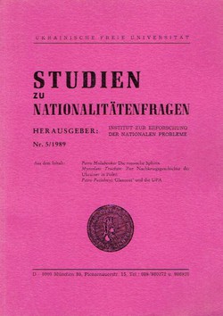 Studien zu Nationalitätenfragen 5/1989