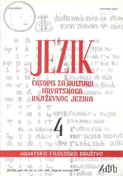 Jezik. Časopis za kulturu hrvatskoga književnog jezika XLIV/4/1997