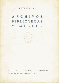 Arcivos bibliotecas y museos LXXX/2/1977