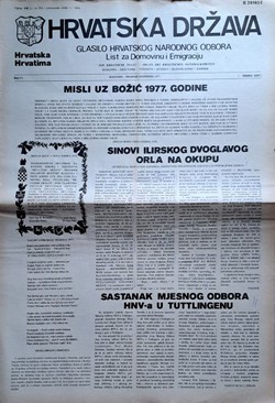 Hrvatska država. Glasilo HNO 171/XXIV/1977