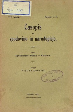Časopis za zgodovino in narodopisje XIV/1-4/1918