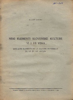 Neki elementi slovenske kulture VI i VII veka