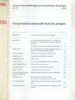 Les processus associatifs dans les groupes (Revue de psychotherapie psychanalytique de groupe 17/1991)