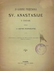 O godini prijenosa sv. Anastasije u Zadar