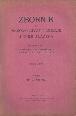 Zbornik za narodni život i običaje južnih Slavena XXIV/1919