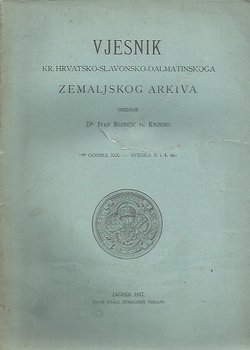 Vjesnik Kr. hrvatsko-slavonsko-dalmatinskoga zemaljskog arkiva XIX/3-4/1917