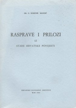 Rasprave i prilozi iz stare hrvatske povijesti