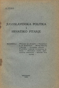 Jugoslavenska politika i hrvatsko pitanje
