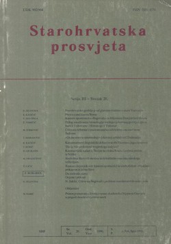 Starohrvatska prosvjeta, III. serija 20/1990