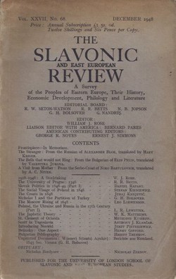 The Slavonic and East European Review XXVII/68/1948