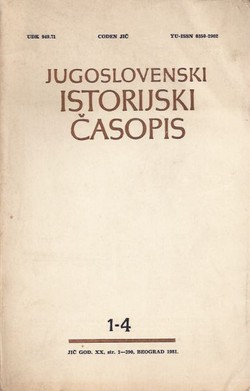 Jugoslovenski istorijski časopis XX/1-4/1981
