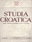 Studia croatica XXVII/1(100)/1986