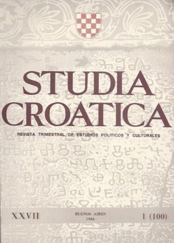 Studia croatica XXVII/1(100)/1986