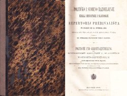 Političko i sudbeno razdieljenje Kralj. Hrvatske i Slavonije i repetitorij prebivališta po stanju od 31. svibnja 1895.
