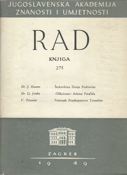 Rad JAZU. Knjiga 275. Odjel za jezik i književnost II/1949