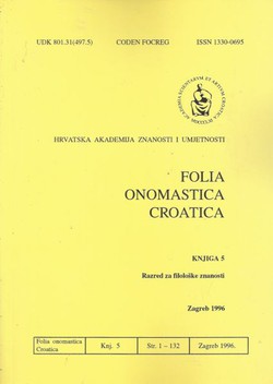 Folia onomastica croatica 5/1996