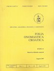 Folia onomastica croatica 6/1997