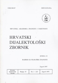 Hrvatski dijalektološki zbornik 10/1997