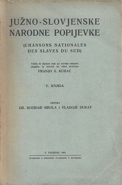 Južno-slovjenske narodne popijevke V.