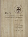 Rad JAZU. Knjiga 381. Razred za likovne umjetnosti. Knjiga VIII/1978