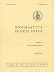 Onomastica jugoslavica 12/1987