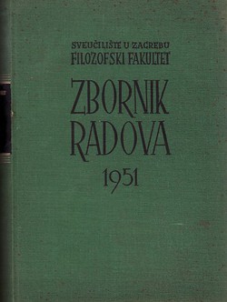Zbornik radova Filozofskog fakulteta u Zagrebu I/1951