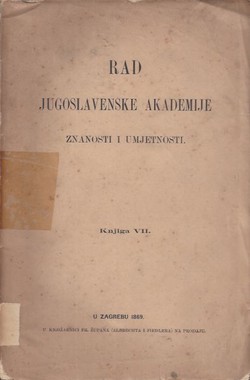 Rad JAZU. Knjiga VII/1869