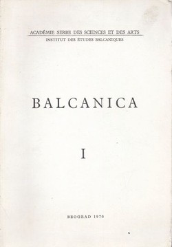 Balcanica I/1970