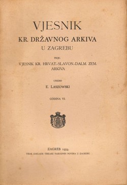 Vjesnik Kr. državnog arkiva u Zagrebu VI/1934