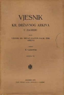 Vjesnik Kr. državnog arkiva u Zagrebu VII/1937