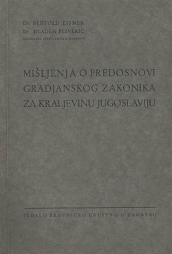 Mišljenja o predosnovi Gradjanskog zakonika za Kraljevinu Jugoslaviju