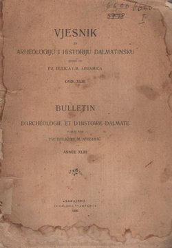 Vjesnik za arheologiju i historiju dalmatinsku XLIII/1920