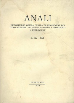 Anali Historijskog odjela Centra za znanstveni rad JAZU u Durovniku XV-XVI/1978