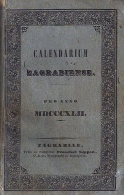 Calendarium zagrabiense pro anno MDCCCXLII