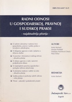 Radni odnosi u gospodarskoj, pravnoj i sudskoj praksi