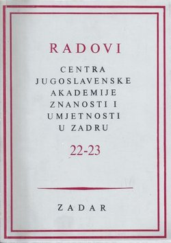 Radovi Centra JAZU u Zadru 22-23/1976