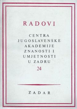 Radovi Centra JAZU u Zadru 24/1977