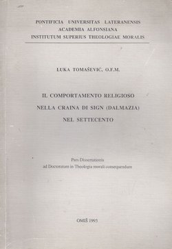 Il comportamento religioso nella Craina di Sign (Dalmazia) nel settecento