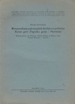 Metamorfizam paleozojskih škriljaca u području Ravne gore (Papučko gorje - Slavonija)