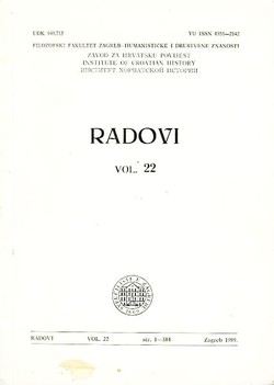 Radovi Zavoda za hrvatsku povijest 22/1989