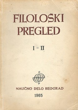 Filološki pregled. Knjiga treća I-II/1965