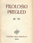 Filološki pregled. Knjiga druga III-IV/1964