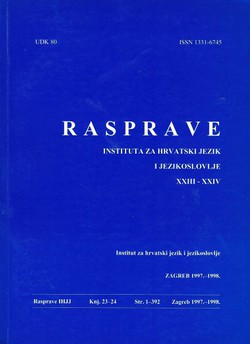 Rasprave Instituta za hrvatski jezik i jezikoslovlje XXIII-XXIV/1997-98