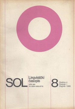 SOL. Lingvistički časopis 8/1989