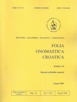 Folia onomastica croatica 10/2001