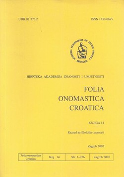 Folia onomastica croatica 14/2005